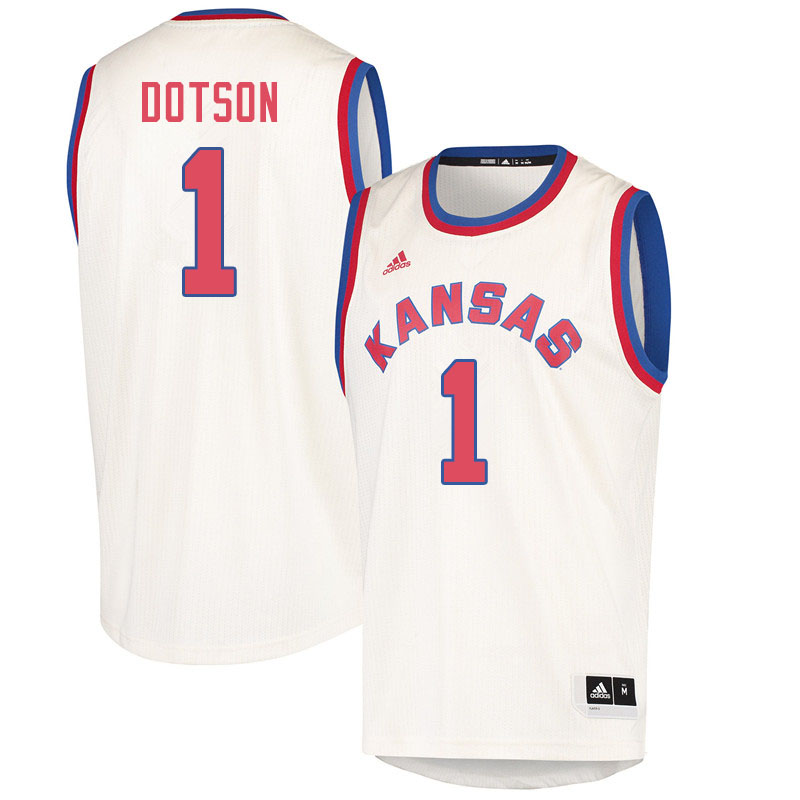 Men #1 Devon Dotson Kansas Jayhawks College Basketball Jerseys Sale-Cream - Click Image to Close